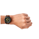  Shop Authentic Fossil Bronson Chronograph Black Dial Brown Leather Strap Watch for Men - FS5856 - Luxxuri