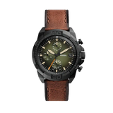  Shop Authentic Fossil Bronson Chronograph Black Dial Brown Leather Strap Watch for Men - FS5856 - Luxxuri