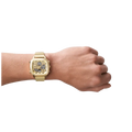 Fossil Retro Analog-Digital Gold Dial Gold Steel Strap Watch for Men - FS5889