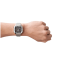Fossil Retro Analog-Digital Black Dial Silver Steel Strap Watch for Men - FS5890