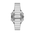 Fossil Retro Analog-Digital Black Dial Silver Steel Strap Watch for Men - FS5890