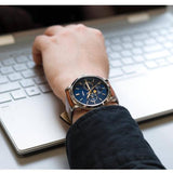  Shop Authentic Fossil Neutra Minimalist Moonphase Blue Dial Brown Leather Strap Watch for Men - FS5903 - Luxxuri