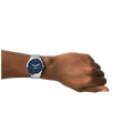 Fossil Neutra Minimalist Moonphase Blue Dial Silver Steel Strap Watch for Men - FS5907