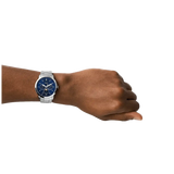  Shop Authentic Fossil Neutra Minimalist Moonphase Blue Dial Silver Steel Strap Watch for Men - FS5907 - Luxxuri