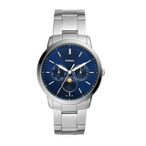  Shop Authentic Fossil Neutra Minimalist Moonphase Blue Dial Silver Steel Strap Watch for Men - FS5907 - Luxxuri