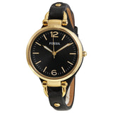  Shop Authentic Fossil Georgia Black Dial Black Leather Strap Watch for Women - ES3148 - Luxxuri