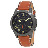  Shop Authentic Fossil Grant Chronograph Black Dial Brown Leather Strap Watch for Men - FS5241 - Luxxuri