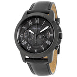  Shop Authentic Fossil Grant Chronograph Black Dial Black Leather Strap Watch for Men - FS5132 - Luxxuri