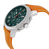  Shop Authentic Fossil Grant Chronograph Green Dial Brown Leather Strap Watch for Men - FS4918 - Luxxuri