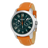  Shop Authentic Fossil Grant Chronograph Green Dial Brown Leather Strap Watch for Men - FS4918 - Luxxuri