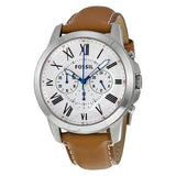  Shop Authentic Fossil Grant Chronograph White Dial Brown Leather Strap Watch for Men - FS5060 - Luxxuri