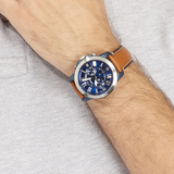  Shop Authentic Fossil Grant Chronograph Blue Dial Brown Leather Strap Watch for Men - FS5151 - Luxxuri