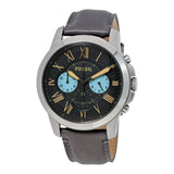  Shop Authentic Fossil Grant Chronograph Gunmetal Grey Dial Grey Leather Strap Watch for Men - FS5183 - Luxxuri