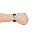 Fossil Grant Chronograph White Dial Brown Leather Strap Watch for Men - FS4735