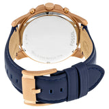  Shop Authentic Fossil Grant Chronograph Blue Dial Blue Leather Strap Watch for Men - FS4835 - Luxxuri