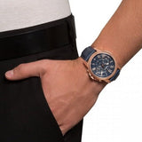  Shop Authentic Fossil Grant Chronograph Blue Dial Blue Leather Strap Watch for Men - FS4835 - Luxxuri