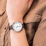  Shop Authentic Fossil Jacqueline White Dial Brown Leather Strap Watch for Women - ES3708 - Luxxuri