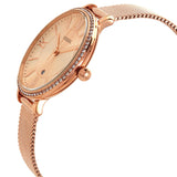  Shop Authentic Fossil Jacqueline Quartz Rose Gold Dial Rose Gold Mesh Strap Watch for Women - ES4628 - Luxxuri