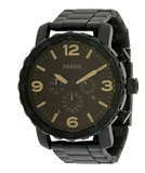  Shop Authentic Fossil Nate Chrongraph Ion Plated Black Dial Black Steel Strap Watch for Men - JR1356 - Luxxuri
