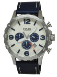  Shop Authentic Fossil Nate Chronograph White Dial Blue Leather Strap Watch for Men - JR1480 - Luxxuri
