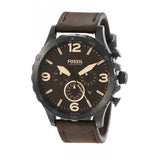  Shop Authentic Fossil Nate Chronograph Brown Dial Brown Leather Strap Watch for Men - JR1487 - Luxxuri