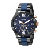  Shop Authentic Fossil Nate Chronograph Blue Dial Two Tone Steel Strap Watch for Men - JR1494 - Luxxuri