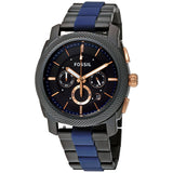  Shop Authentic Fossil Machine Chronograph Black Dial Two Tone Steel Strap Watch for Men - FS5164 - Luxxuri