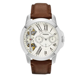  Shop Authentic Fossil Grant Twist Multi-Function White Dial Brown Leather Strap Watch for Men - ME1144 - Luxxuri