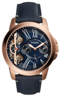 Fossil Grant Twist Multifunction Blue Dial Blue Leather Strap Watch for Men - ME1162