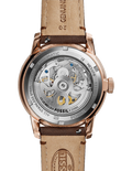 Fossil Townsman Automatic Skeleton White Dial Brown Leather Strap Watch for Men - ME3078