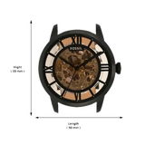  Shop Authentic Fossil Townsman Automatic Skeleton Brown Dial Brown Leather Strap Watch for Men - ME3098 - Luxxuri