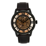  Shop Authentic Fossil Townsman Automatic Skeleton Brown Dial Brown Leather Strap Watch for Men - ME3098 - Luxxuri
