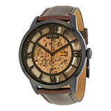  Shop Authentic Fossil Townsman Automatic Skeleton Brown Dial Brown Leather Strap Watch for Men - ME3098 - Luxxuri