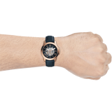  Shop Authentic Fossil Grant Automatic Skeleton Blue Dial Blue Leather Strap Watch for Men - ME3102 - Luxxuri