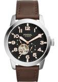  Shop Authentic Fossil Pilot 54 Automatic Black Dial Brown Leather Strap Watch for Men - ME3118 - Luxxuri
