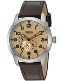  Shop Authentic Fossil Pilot 54 Automatic Cream Dial Brown Leather Strap Watch for Men - ME3119 - Luxxuri