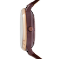 Fossil Vintage Muse Automatic Skeleton Maroon Dial Maroon Leather Strap Watch for Women - ME3137