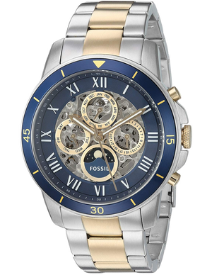  Shop Authentic Fossil Grant Sport Automatic Skeleton Blue Dial Two Tone Steel Strap Watch for Men - ME3141 - Luxxuri