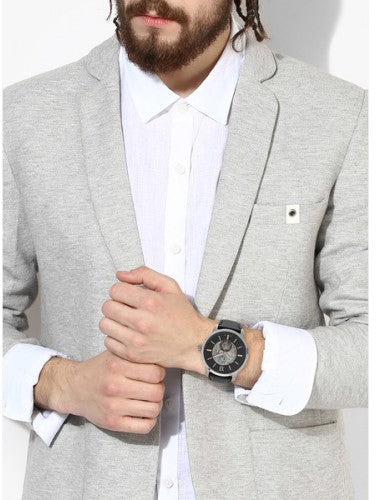  Shop Authentic Fossil Townsman Skeleton Black Dial Black Leather Strap Watch for Men - ME3153 - Luxxuri