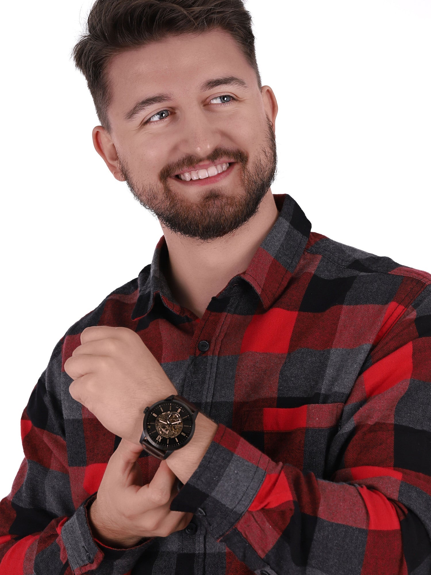  Shop Authentic Fossil Townsman Automatic Black Dial Brown Leather Strap Watch for Men - ME3155 - Luxxuri