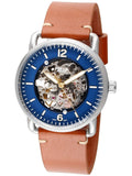  Shop Authentic Fossil Commuter Automatic Skeleton Blue Dial Brown Leather Strap Watch for Men - ME3159 - Luxxuri