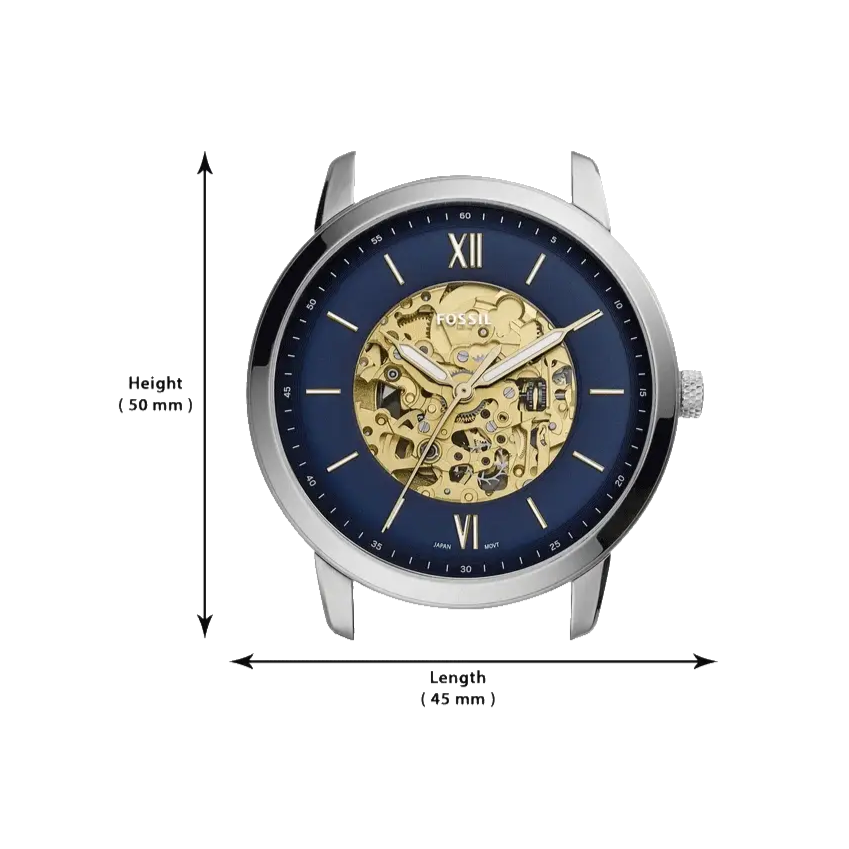  Shop Authentic Fossil Neutra Automatic Luggage Skeleton Blue Dial Brown Leather Strap Watch for Men - ME3160 - Luxxuri