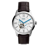  Shop Authentic Fossil Townsman Automatic Chronograph White Dial Blue Leather Strap Watch for Men - ME3167 - Luxxuri