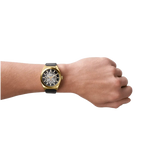  Shop Authentic Fossil Everett Automatic Skeleton Black Dial Black Leather Strap Watch for Men - ME3208 - Luxxuri