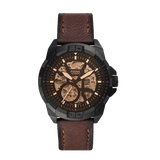  Shop Authentic Fossil Bronson Automatic Skeleton Black Dial Brown Leather Strap Watch for Men - ME3219 - Luxxuri