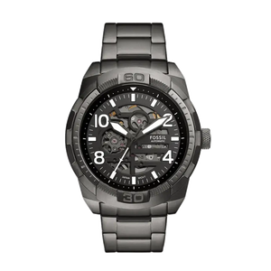  Shop Authentic Fossil Bronson Automatic Skeleton Black Dial Grey Steel Strap Watch for Men - ME3255 - Luxxuri