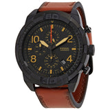  Shop Authentic Fossil Bronson Black Dial Brown Leather Strap Watch for Men - FS5714 - Luxxuri