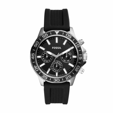  Shop Authentic Fossil Bannon Multifunction Black Dial Black Silicone Strap Watch for Men - BQ2494 - Luxxuri