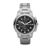  Shop Authentic Fossil Dean Chronograph Black Dial Silver Steel Strap Watch for Men - FS4542 - Luxxuri