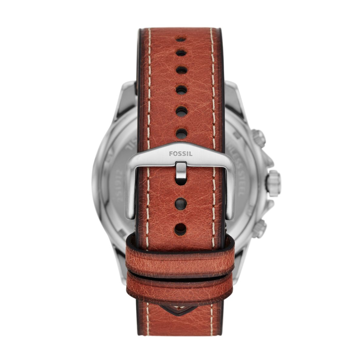 Fossil Dillinger Luggage Chronograph Blue Dial Brown Leather Strap Watch for Men - FS5675